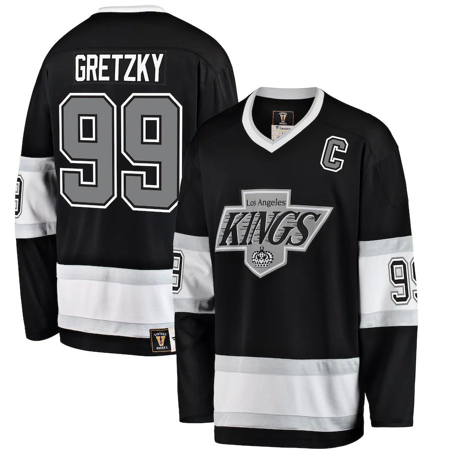 Men Los Angeles Kings 99 Wayne Gretzky Fanatics Branded Black Premier Breakaway Retired Player NHL Jersey